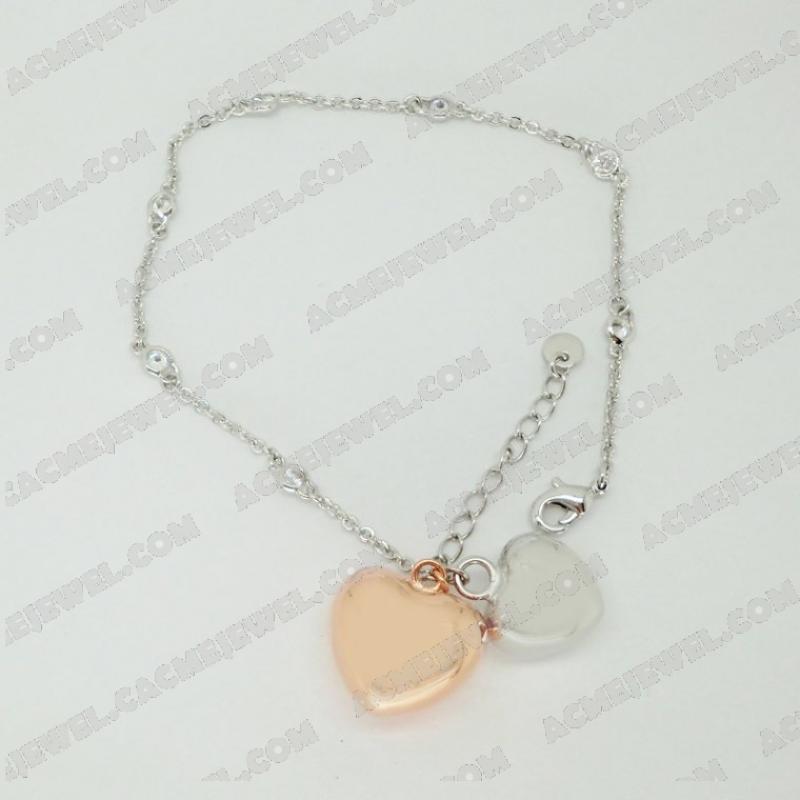 Bracelets & Bangles 925 sterling silver  2-tone Rhodium and rose gold