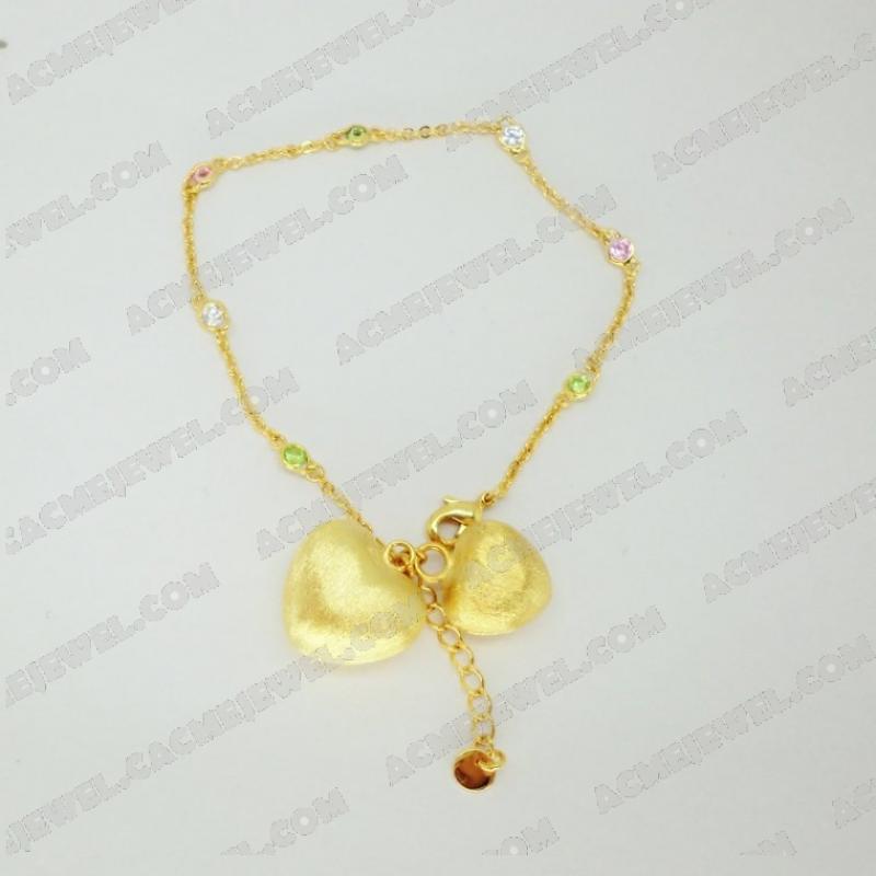 Bracelets & Bangles 925 sterling silver  2-tone Gold and gold (sand finishing)