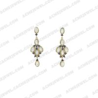   Earrings 925 sterling silver  2-tone Gold and black rhodium
