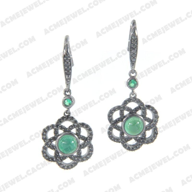 Earrings 925 sterling silver   Black Rhodium 