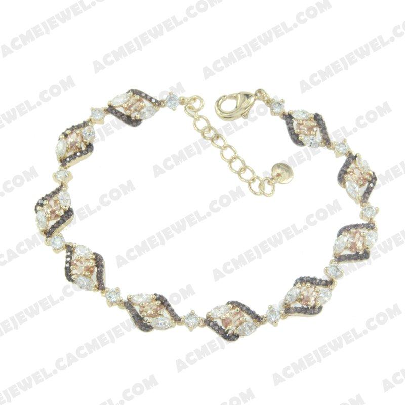 Bracelets & Bangles 925 sterling silver  2-tone Gold and black rhodium