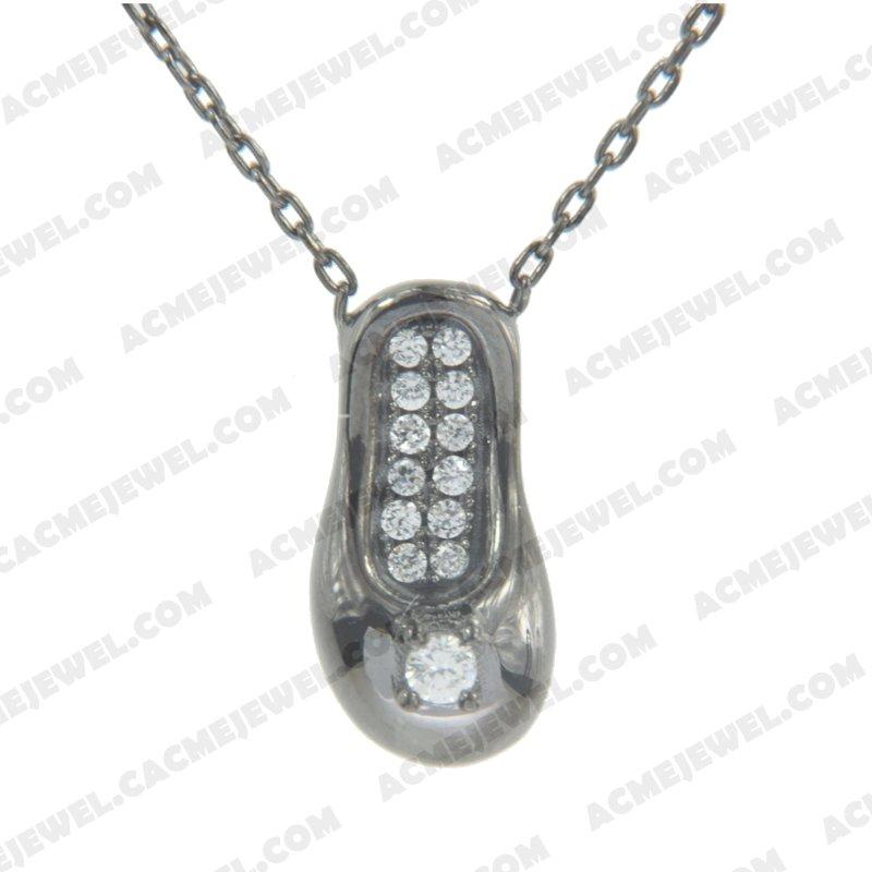 Necklace 925 Sterling Silver   Black rhodium 