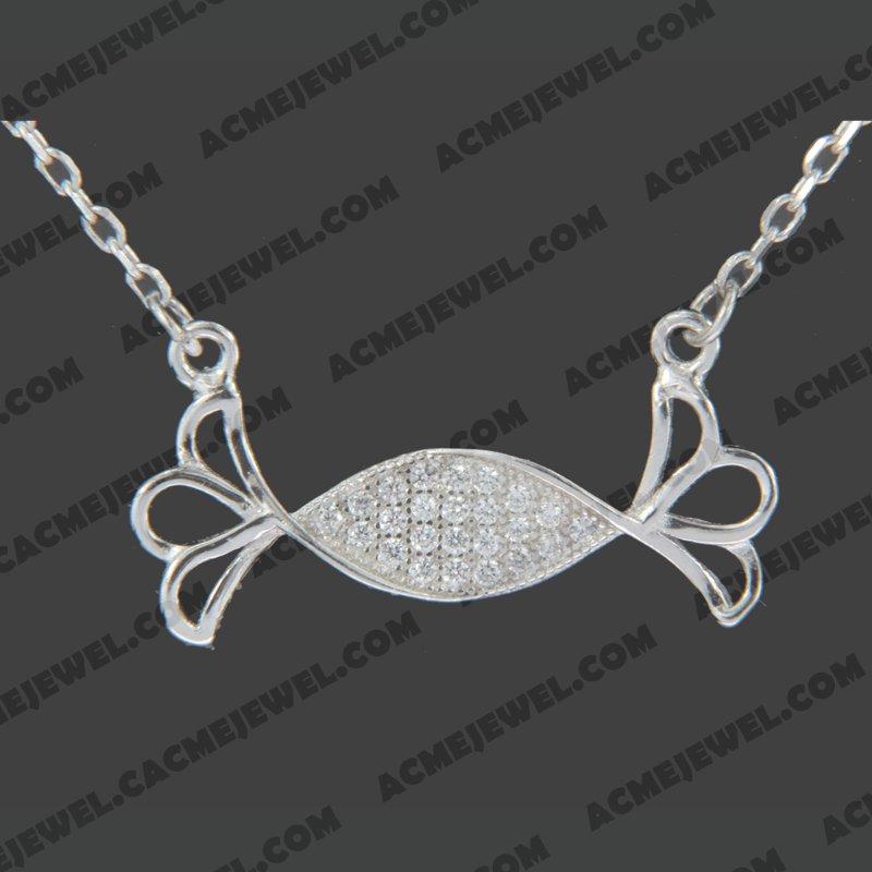Necklace 925 Sterling Silver  Rhodium 