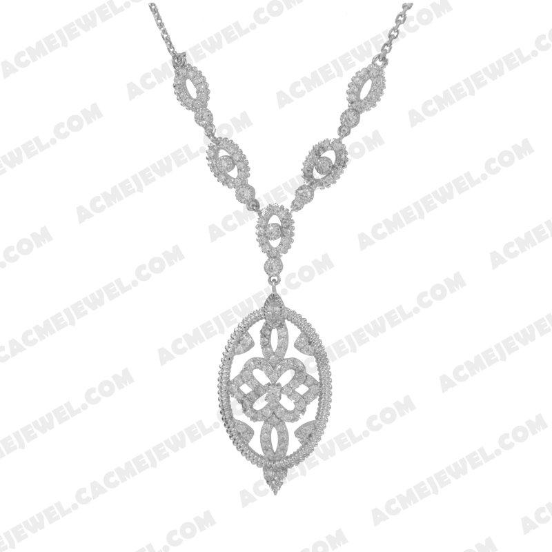 Necklace 925 sterling silver  White Rhodium 