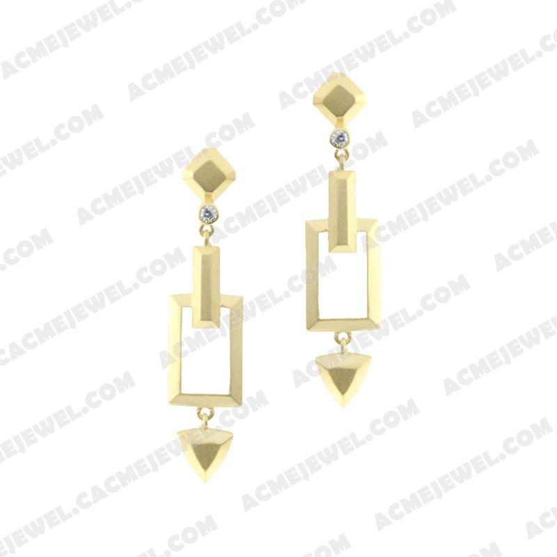 Earrings 925 Sterling Silver  Matt gold