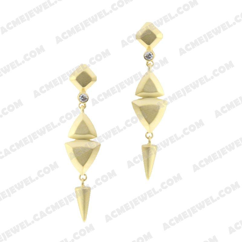 Earrings 925 Sterling Silver  Matt gold