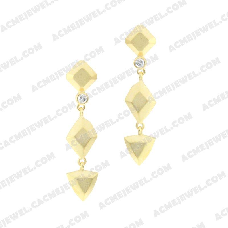 Earrings 925 Sterling Silver  Matt gold