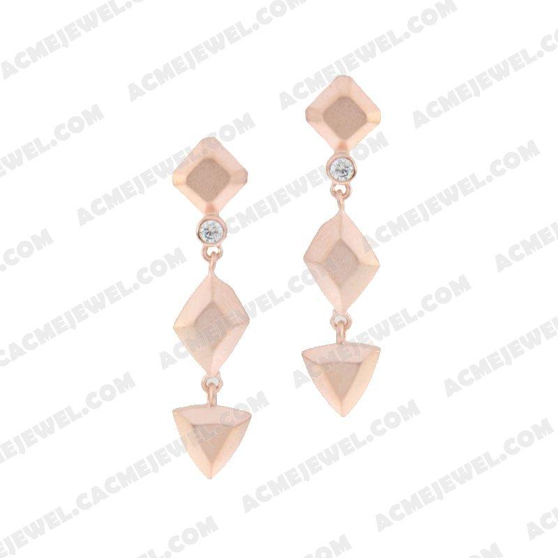 Earrings 925 Sterling Silver  Matt rose gold