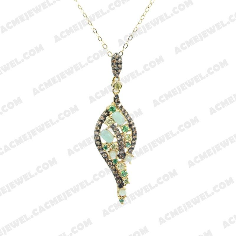 Pendants 925 Sterling Silver 2-tone Gold and black rhodium