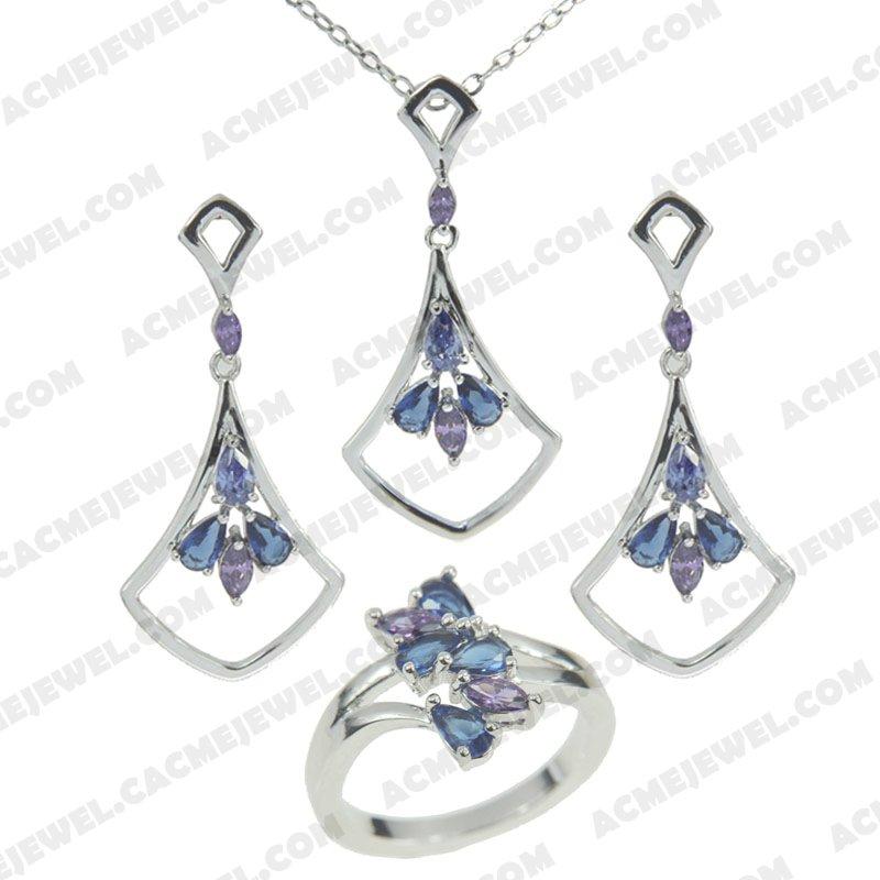 Jewellery Set 925 sterling silver   Rhodium 