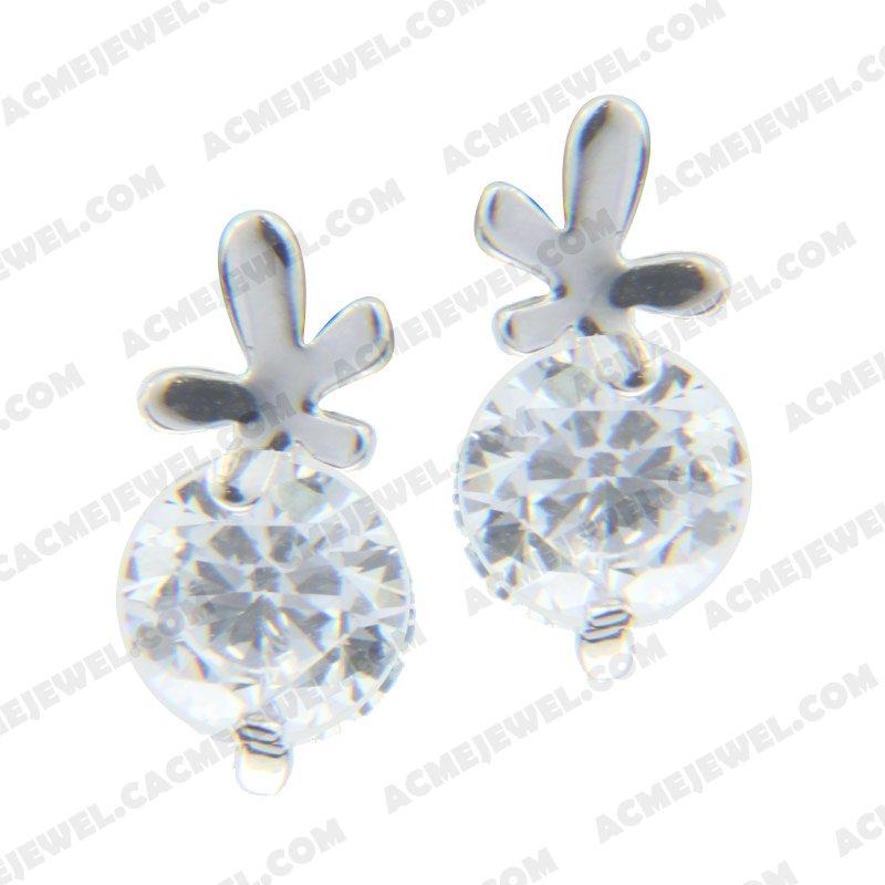 Earrings 925 sterling silver   Rhodium 