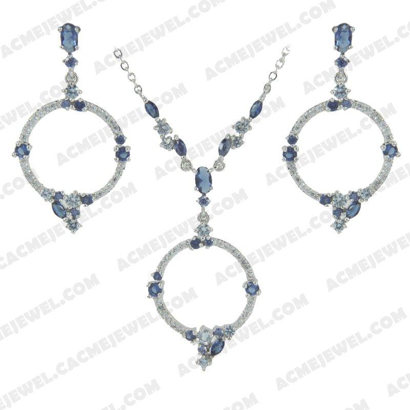 Jewellery Set 925 sterling silver   Rhodium 