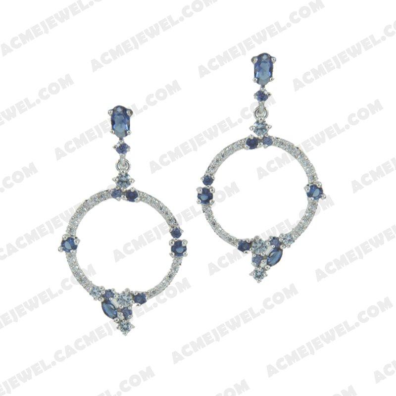 Earrings 925 sterling silver   Rhodium 