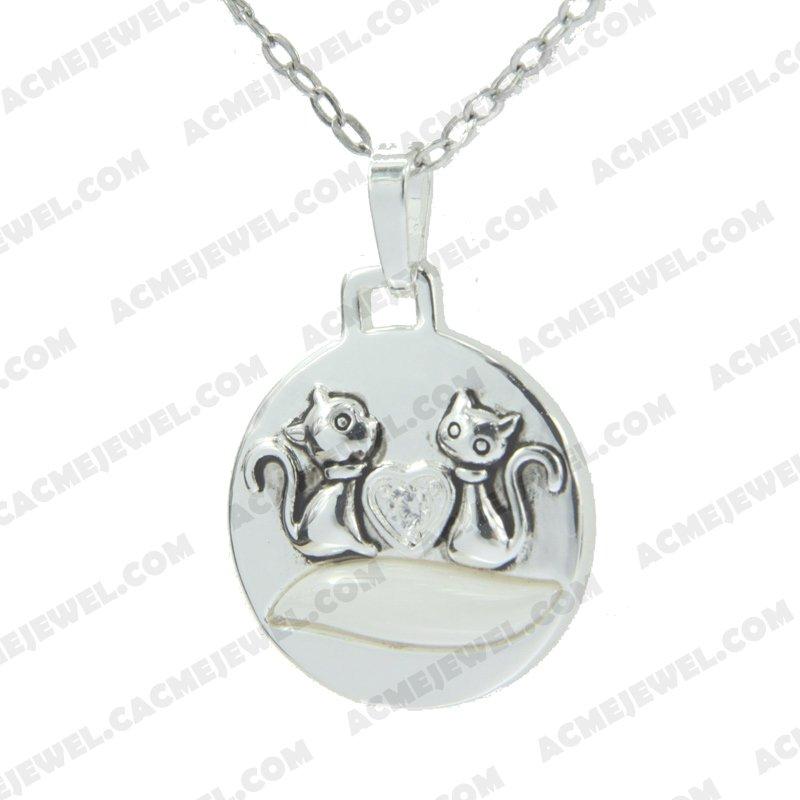 Pendants 925 sterling silver  2-tone Rhodium and black smear