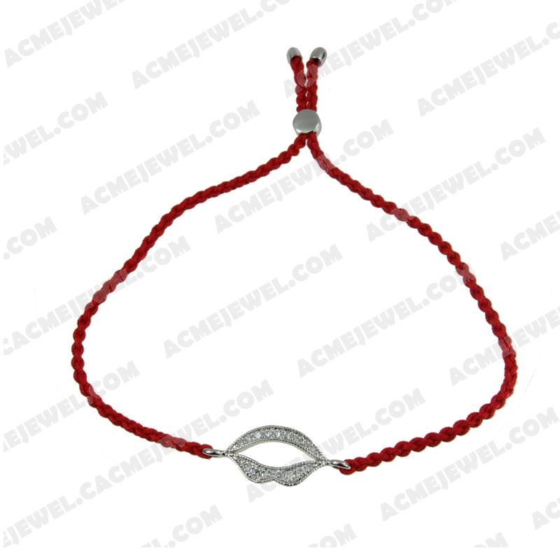 Bracelets & Bangles Cord with 925 sterling silver  Rhodium 