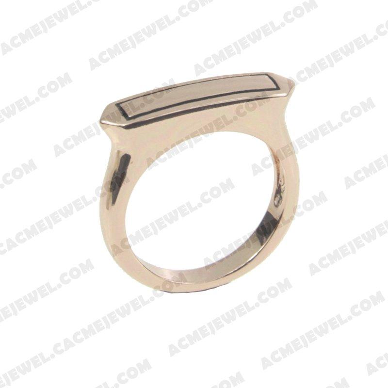 Rings 925 sterling silver  2-tone Rose gold and black smear